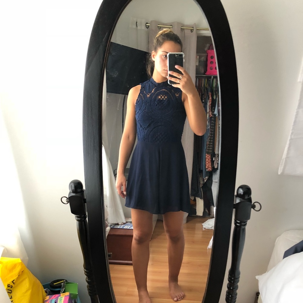 blue lace romper | MAKE AN OFFER |